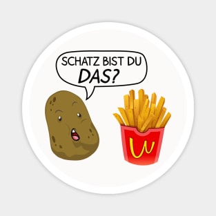 Schatz bist du das? Kartoffel und Pommes Tüte Magnet